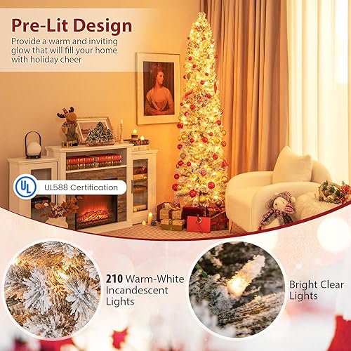 Miniatura 55 de Goplus Árbol de Navidad negro sin luz de 7.5 pies, árbol de Halloween artificial con 1258 puntas de rama, soporte de metal, árbol completo