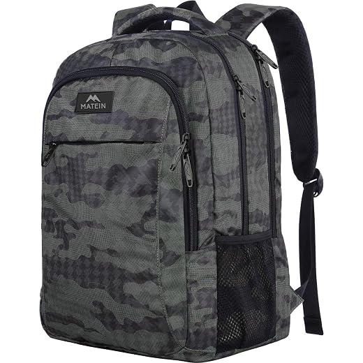 MATEIN Travel Computer Backpack, 15.6 Inch Sturdy College Laptop Bookbag