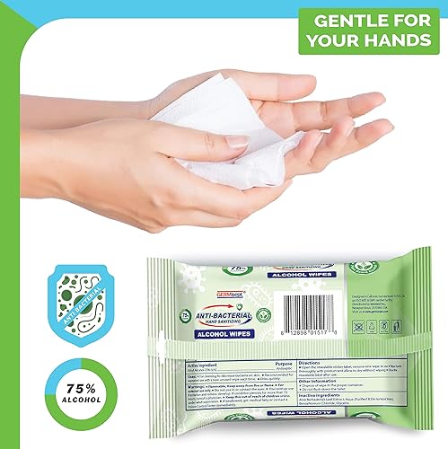 Miniatura 8 de Germisept Toallitas desinfectantes de manos avanzadas con alcohol al 75% aptas para bolsillo (15 unidades x 36 paquetes  540 toallitas) Compra a