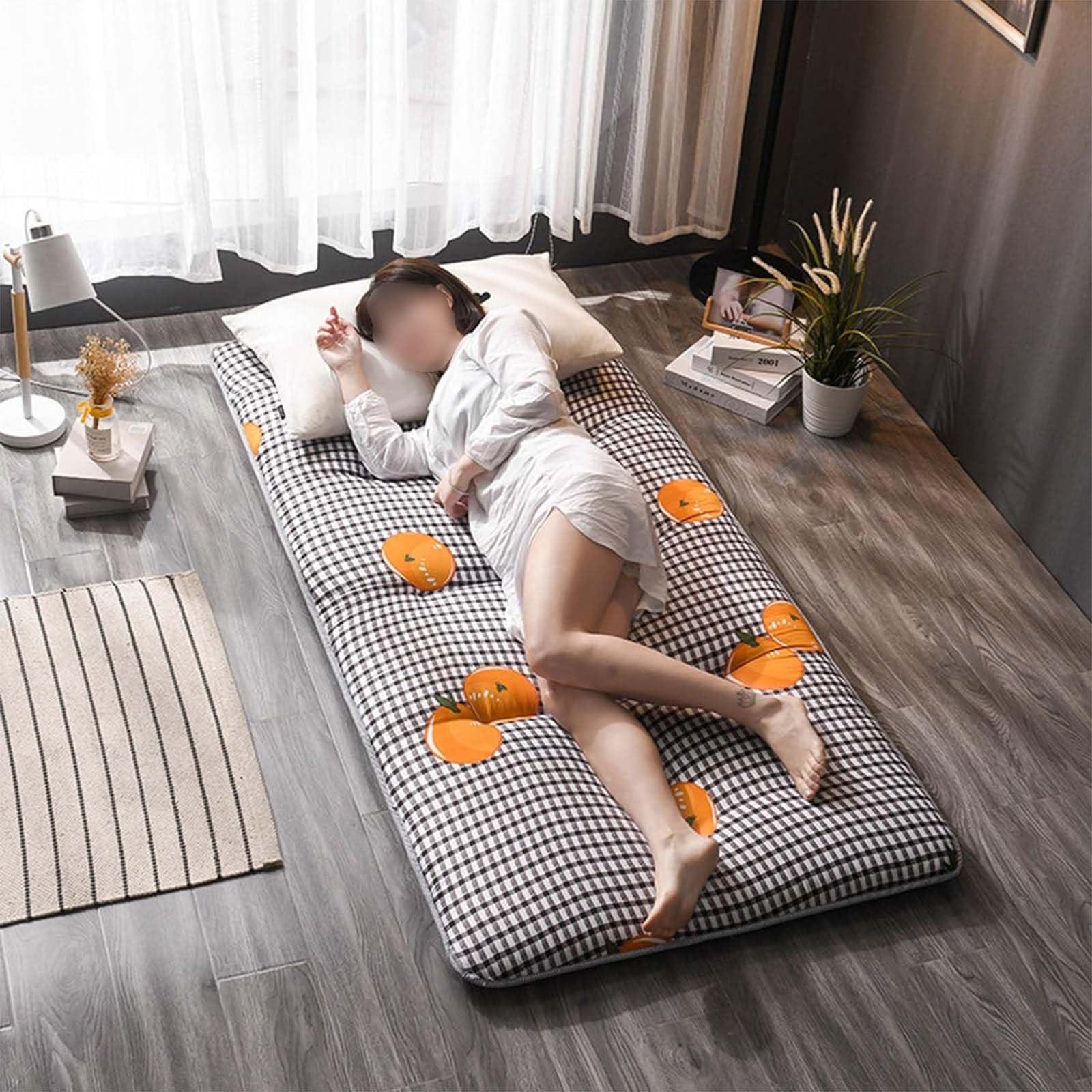 Japanische Faltbare Tatami Matratzenmatte Japanische Futon-Bodenmatratze Klappbett Tragbare Camping Matratze rutschfeste Bodenliege Schlafsofa für Heim Schlafsaal,A,90x200cm