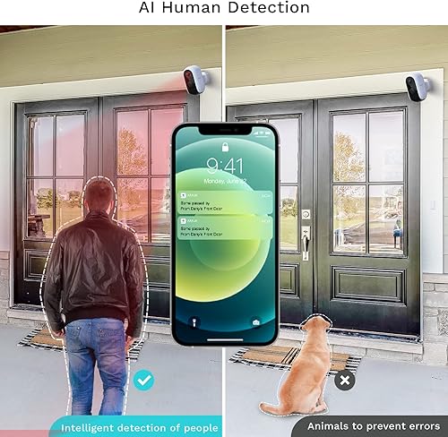 Miniatura 5 de WUUK Cámara de seguridad interior de 4 MP, cámara de inclinación panorámica para monitor de bebé, cámaras para exteriores 2K inalámbricas con