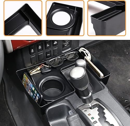 Miniatura 6 de LLKUANG Caja de almacenamiento en forma de U para transmisión de auto ABS Compatible con Toyota FJ Cruiser 2007-2021, bandeja de almacenamiento