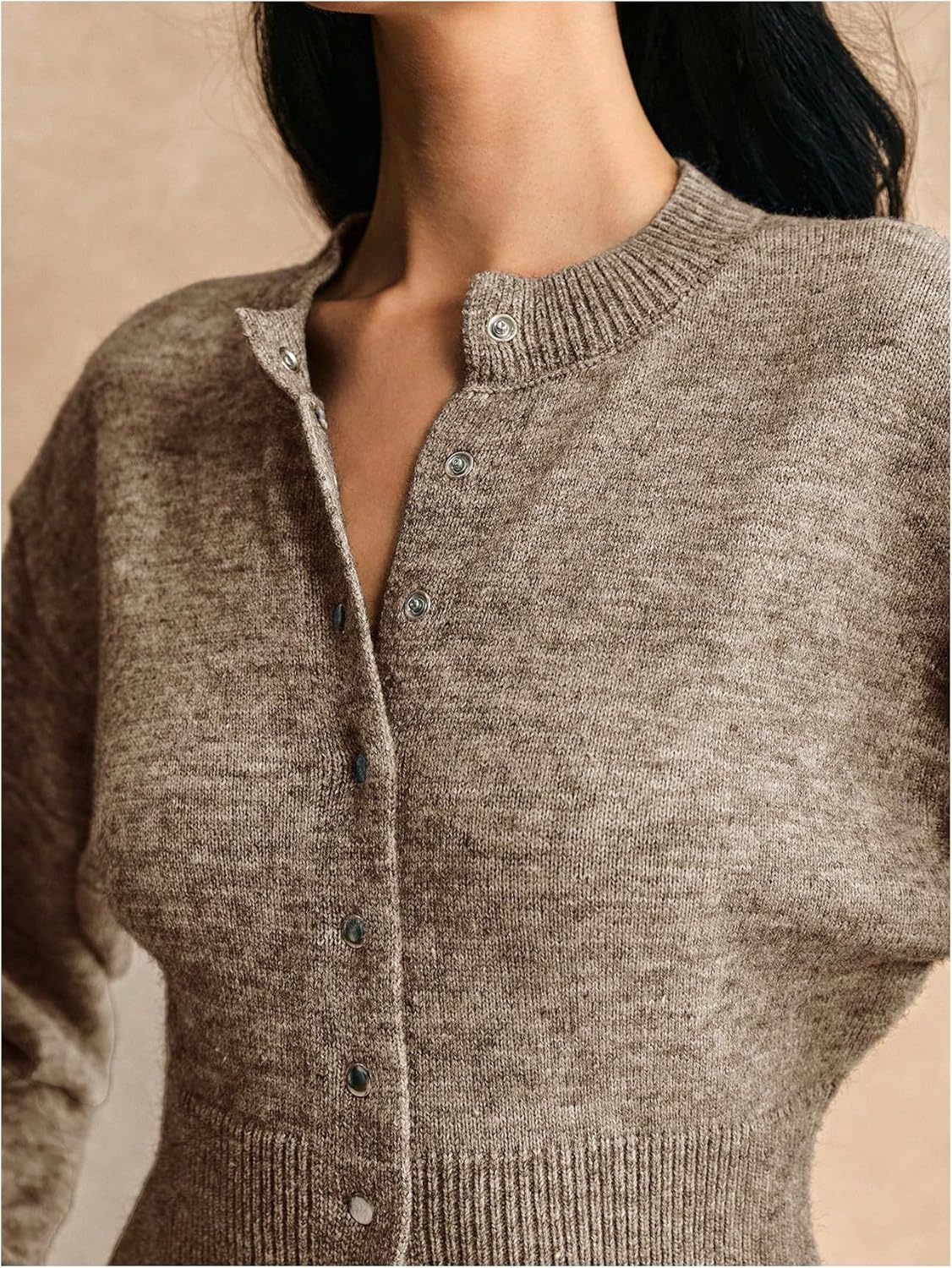 GORGLITTER Women's Button Up Cinched Waist Cropped Cardigan Sweater 2025 Fall Long Sleeve Slim Trendy Knitwear Tops - Image 4