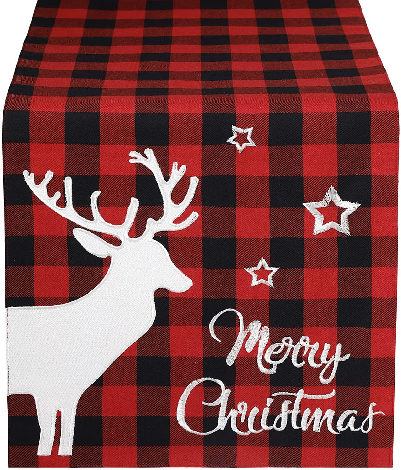 DII Holiday Runner Da Tavola Decorativo Con Renna Rossa – 35,6x182,9 Cm, 80% Poliestere 20% Lino - 2