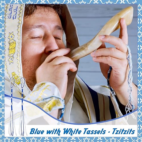 Miniatura 7 de Boao Tzitzits - Chal de oración con borlas pequeñas, accesorios para decoración del hogar, borlas