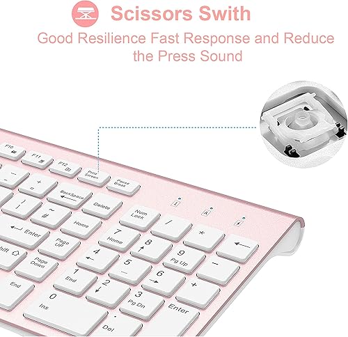 Vista 9 de JOYACCESS Combo de teclado y mouse inalámbricos, 2.4G compacto y ultra delgado teclado inalámbrico y mouse para Windows, computadora, escritorio