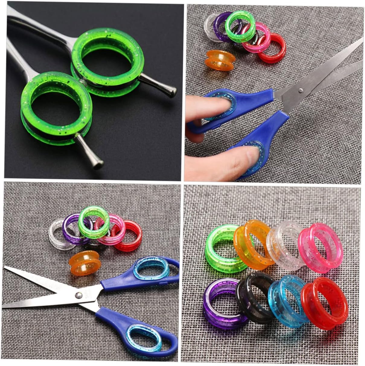 Kisangel 36pcs Scissor Finger Protective Ring Slip Silicone Handheld Ring Cover for Hairdressers Pet Salons image 2