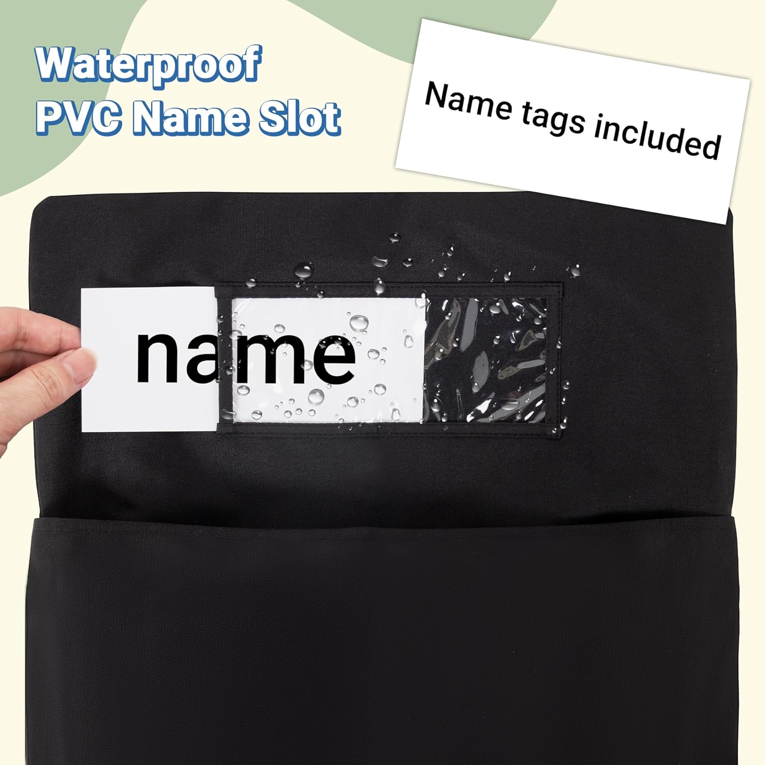 Chair Pockets for Classrooms 24 Pack,18 x 20 inch Black Chair Back Buddy Pockets with Name Slot & Tags, Back of Chair Organizer for Classroom Chairs Seat Storage