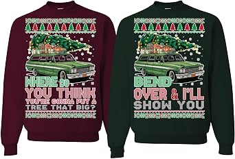 wild custom apparel Why is The Carpet All Wet Todd Margo Matching Couples Ugly Funny Christmas Vacation Sweater Sweatshirt