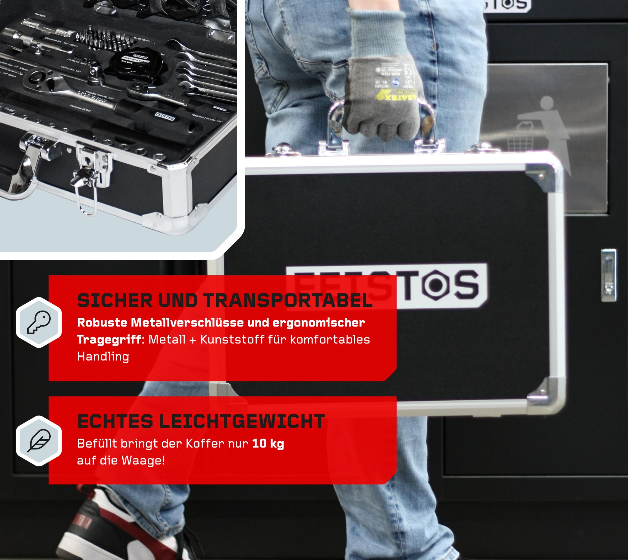 Werkzeugkoffer MANOS 141 Bestückt mit 141 hochwertigen Werkzeugen
