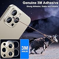 Vista 5 de Esanik Paquete de 2 protectores de lente de cámara para iPhone 15 Pro/iPhone 15 Pro Max (titanio natural)