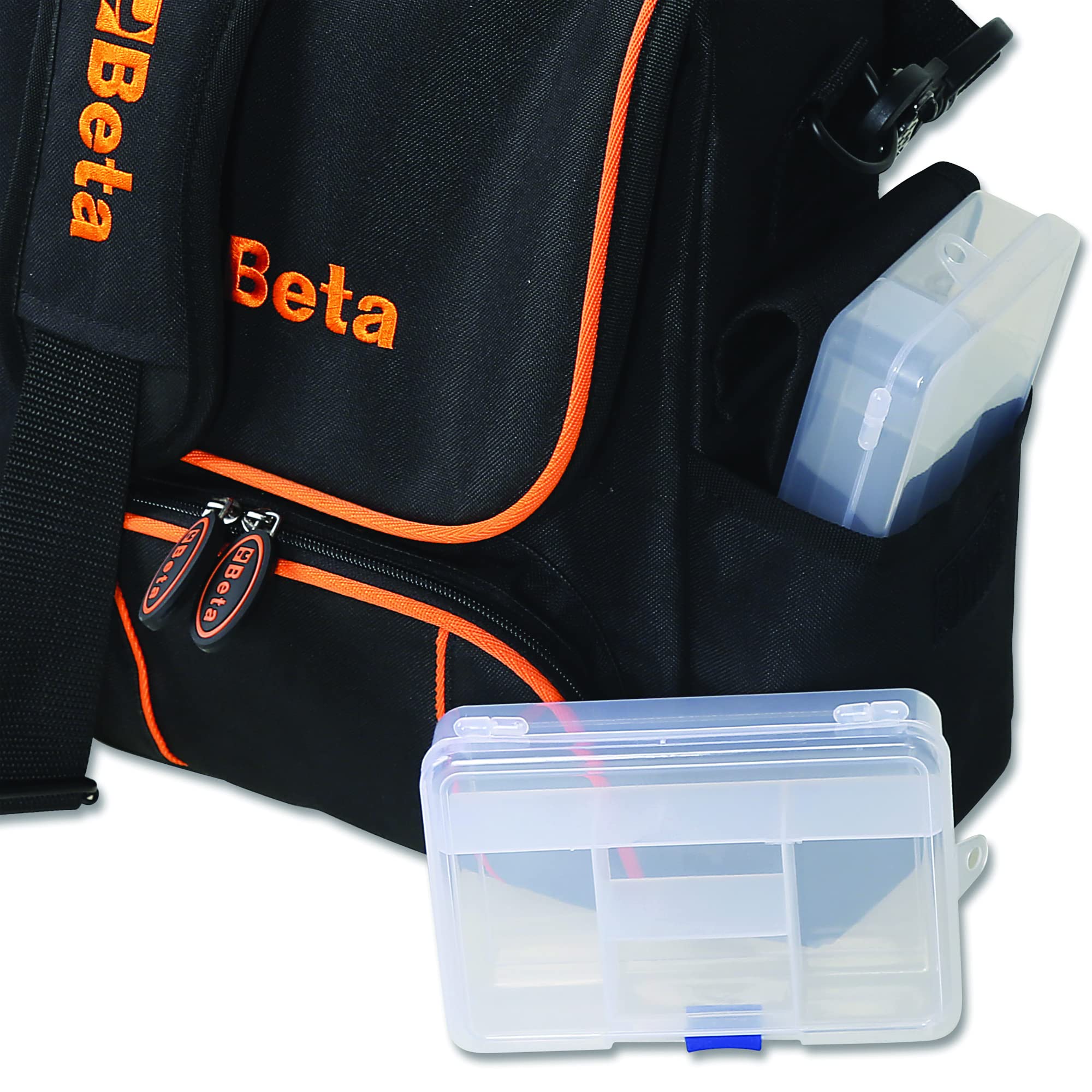 BETA - Mini Borsa Portautensili in Tessuto Tecnico con Tracolla e Tasche Multiple, Borsa Porta Attrezzi Compatta con Pannello Portautensili Removibile e Interfaccia USB per Tecnici ed Elettricisti, C3