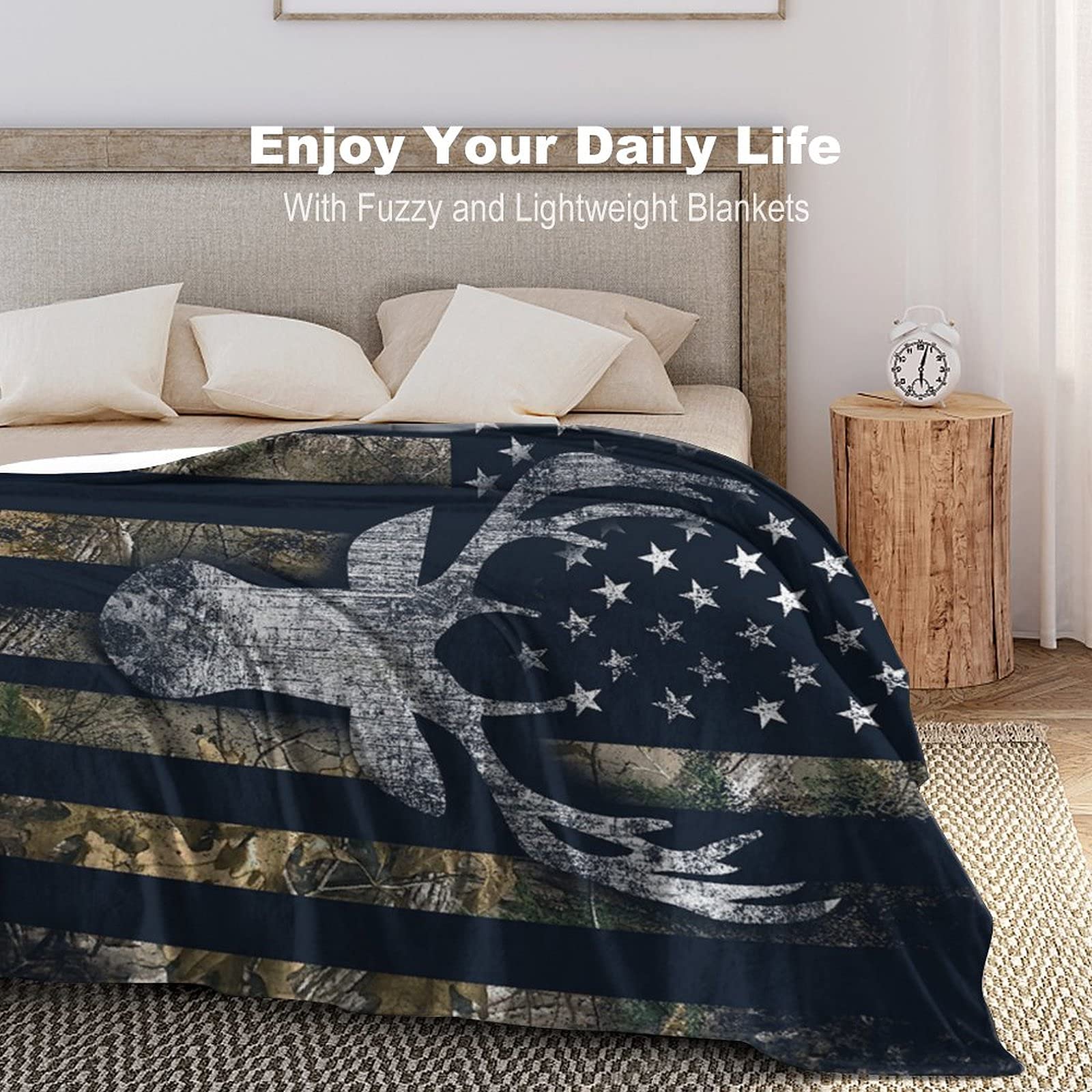 Amazon.com: DongDongQiang Hunting Blanket for Men Camo Buck Deer
