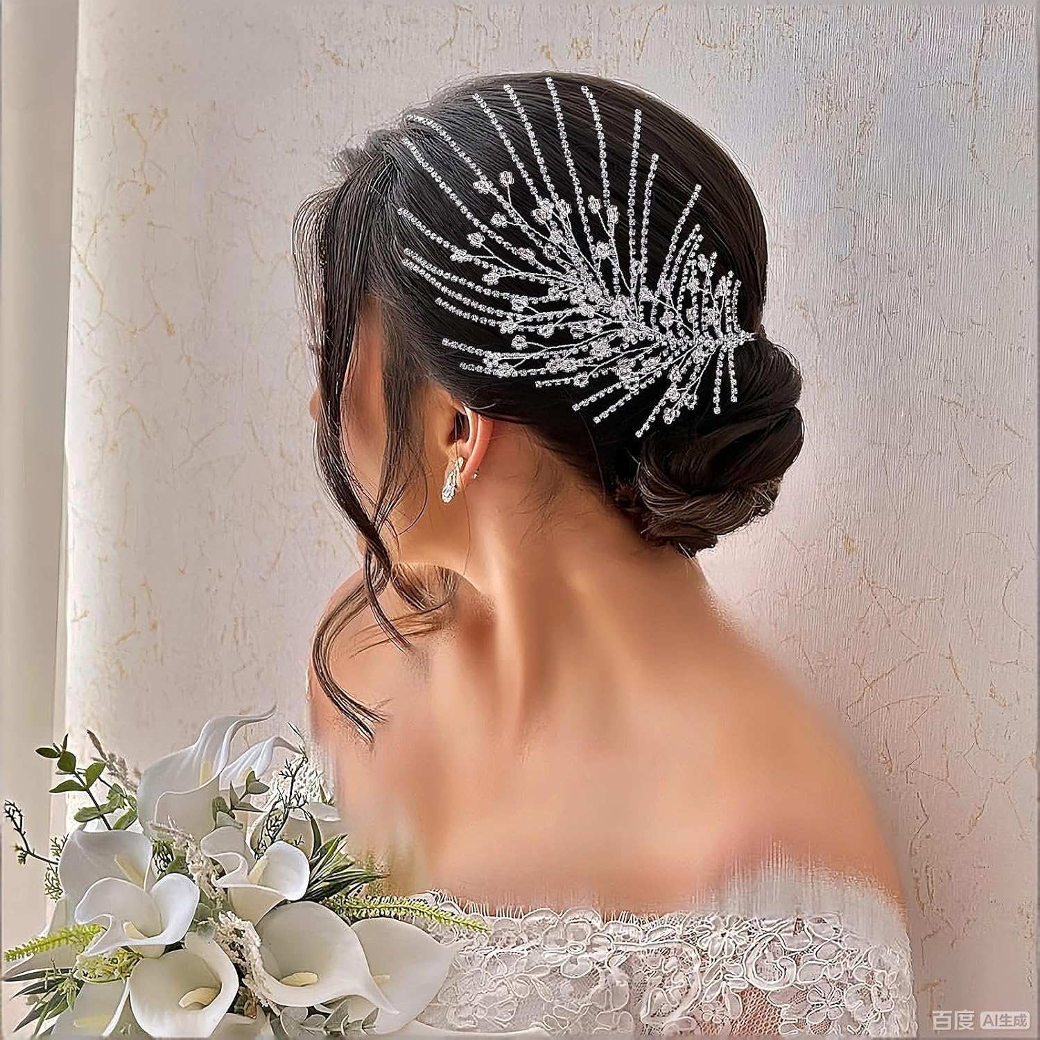 Wedding Headband Crystal Bridal Headpiece Rhinestone Hair Accessories for Women Bride and Bridesmaids (188 Silver) - Image 2