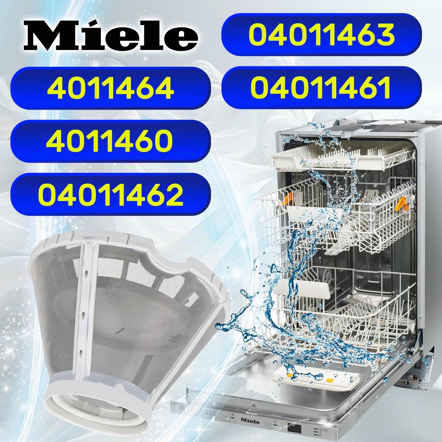 Filtro de Tamiz Fino para Lavavajillas Código Original 4011464 para Miele