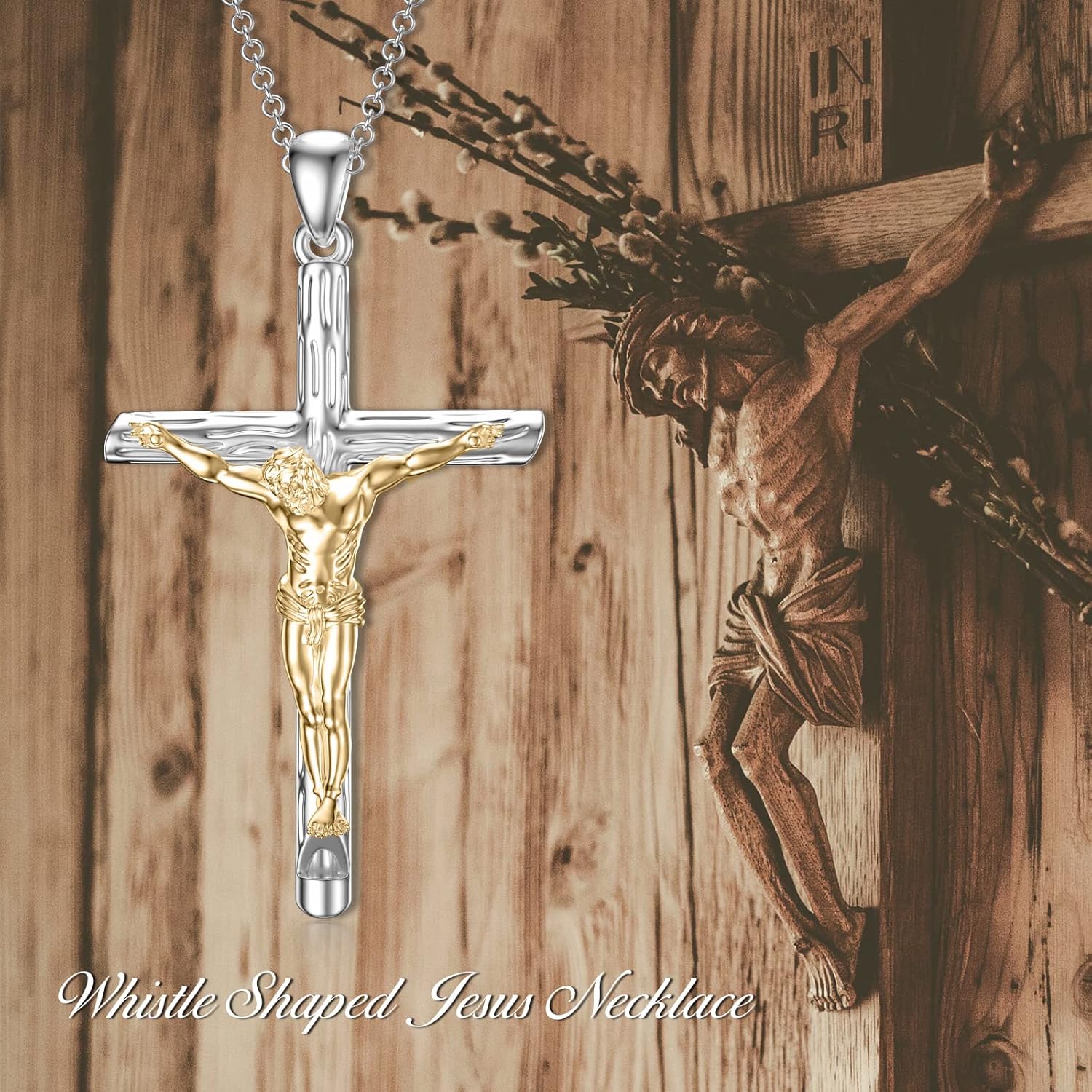 PELOVNY Sterling Silver Cross Crystal Necklace For Men Women Jesus Christ Crucifix Pendant Necklace Jesus Religious Jewelry - 22+2/18+2'' - Image 7