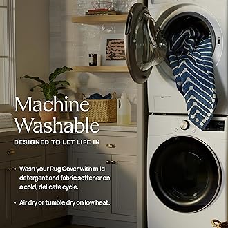 RUGGABLE Washable Vintage Area Rug – Kamran Blue Quartz 3x5, Stain-Resistant, Non-Slip – Small Machine Washable Rugs for Living Room, Bedroom, Hallway, Entryway & Office–with Cushioned Pad