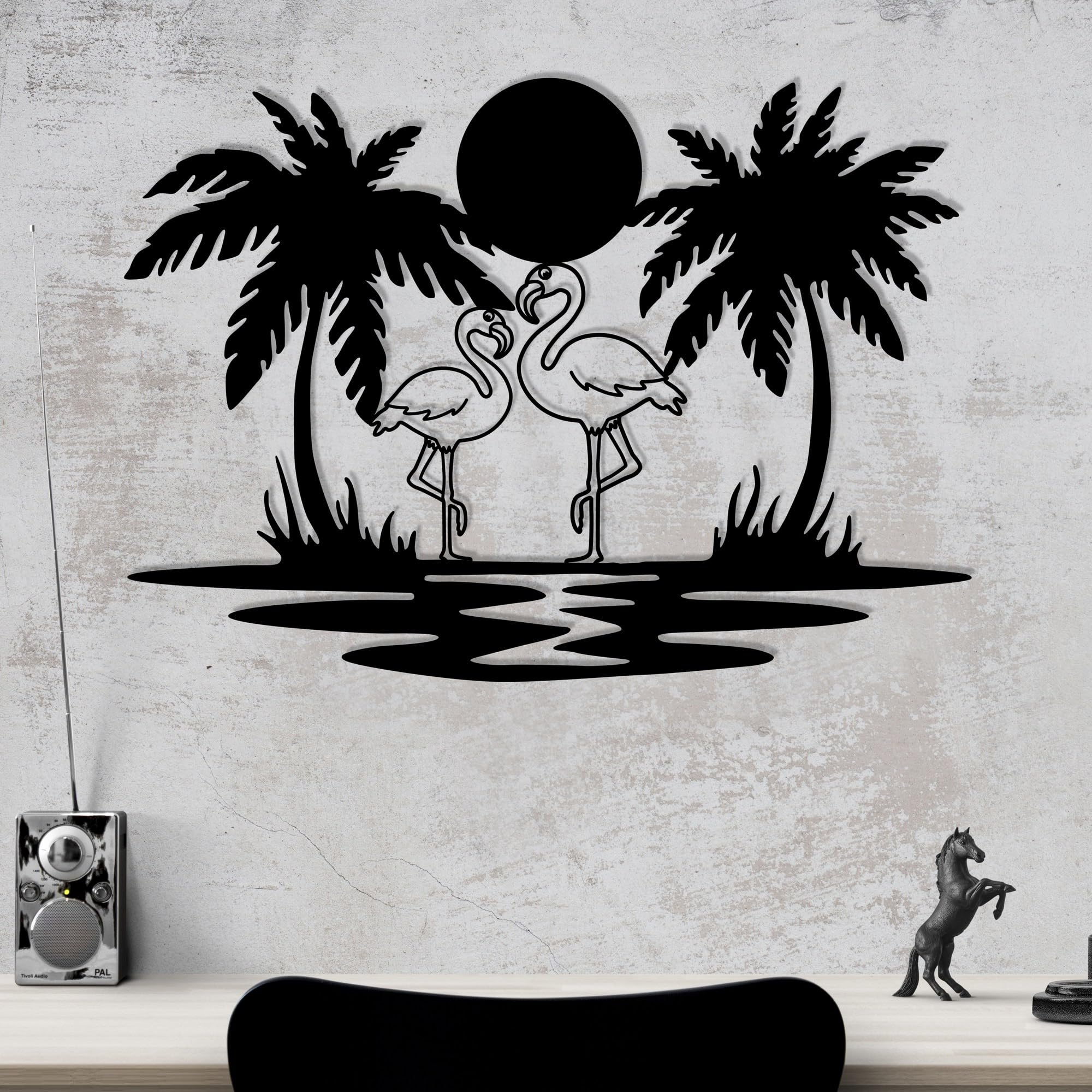 Stylish Black Decorative Metal Wall Accessory, 60 x 42 cm, 100% Metal, 1.2 mm Thickness, Perfect for Modern Home Decor and Unique Wall Art