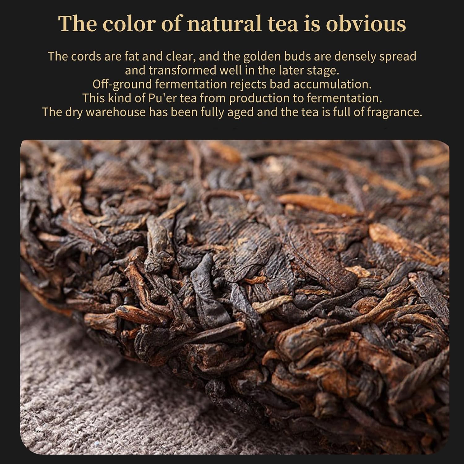CHADUO Pu-erh Tea Cake 12.6oz/357g Yunnan Ripe Puerh Tea Loose Leaf Chinese Ancient Trees Pu erh Fermented Cook Pu'er 2020 Year, Rich Fragrance 普洱茶熟茶 普洱茶 - Image 4