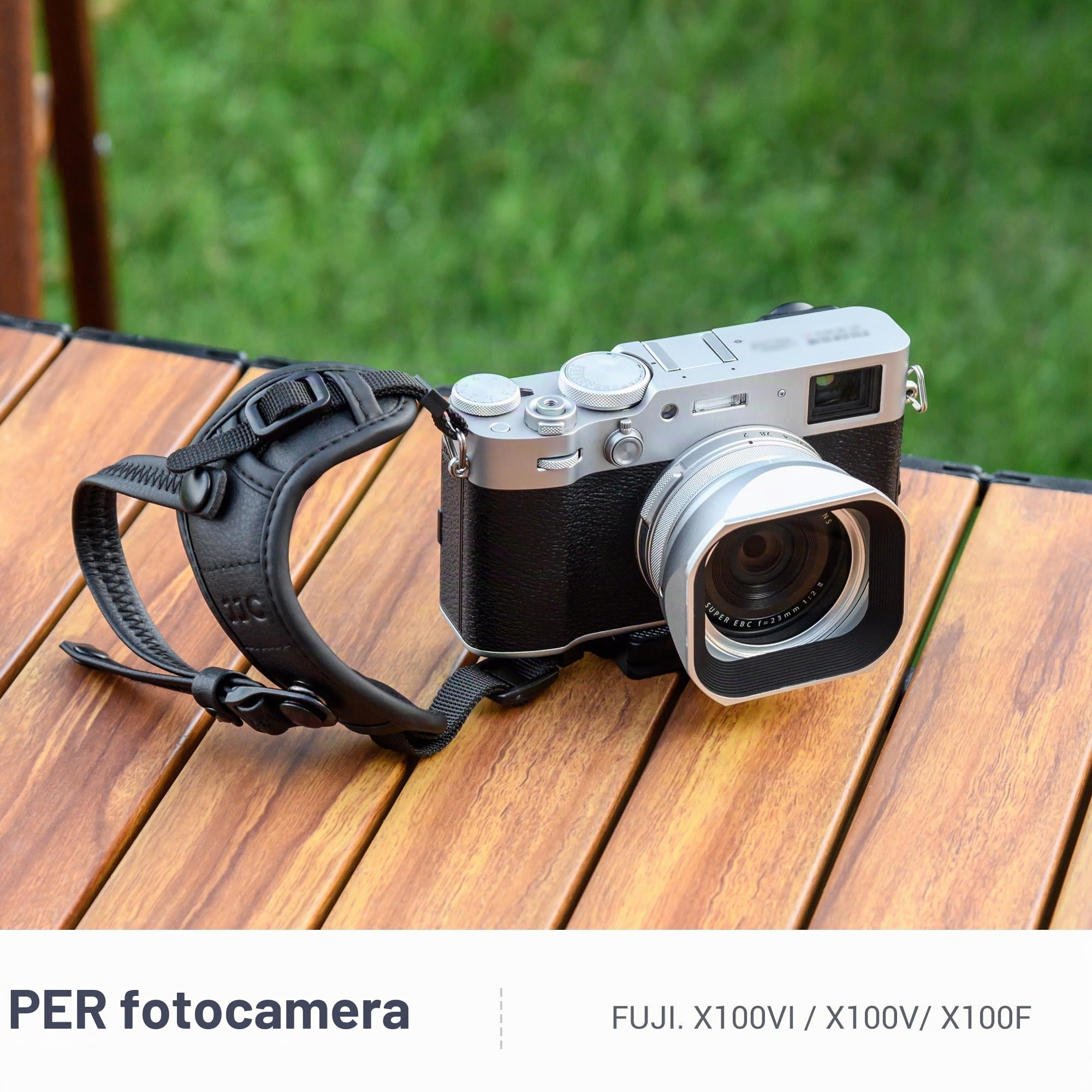 JJC Paraluce in alluminio con coperchio per fotocamere Fujifilm Fuji X100VI X100V X100F, sostituisce Fujifilm LH-X100, compatibile con filtri da 49 mm