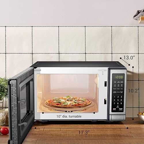 Miniatura 5 de BLACK+DECKER EM720CB7 Horno microondas digital con puerta giratoria con botón, bloqueo de seguridad para niños, 700 W, acero inoxidable, 0.7 pies