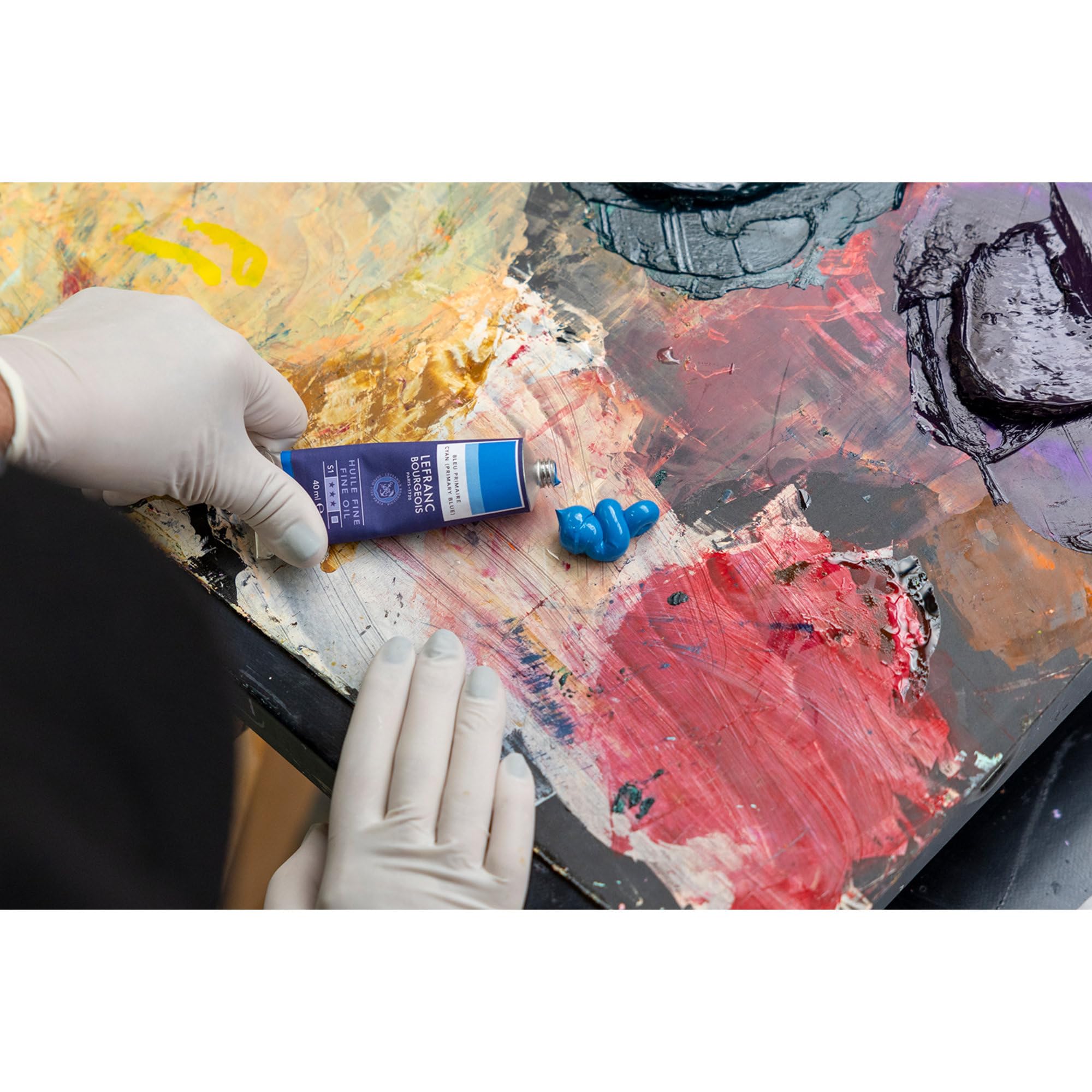 Lefranc Bourgeois 301867 Zestaw Deluxe Fine Oil Paints, 10 tubek po 40 ml w drewnianym pudełku, medium malarskie i rozpuszczalnik w opakowaniu 75 ml, 2 pędzle olejne, nóż malarski i akcesoria