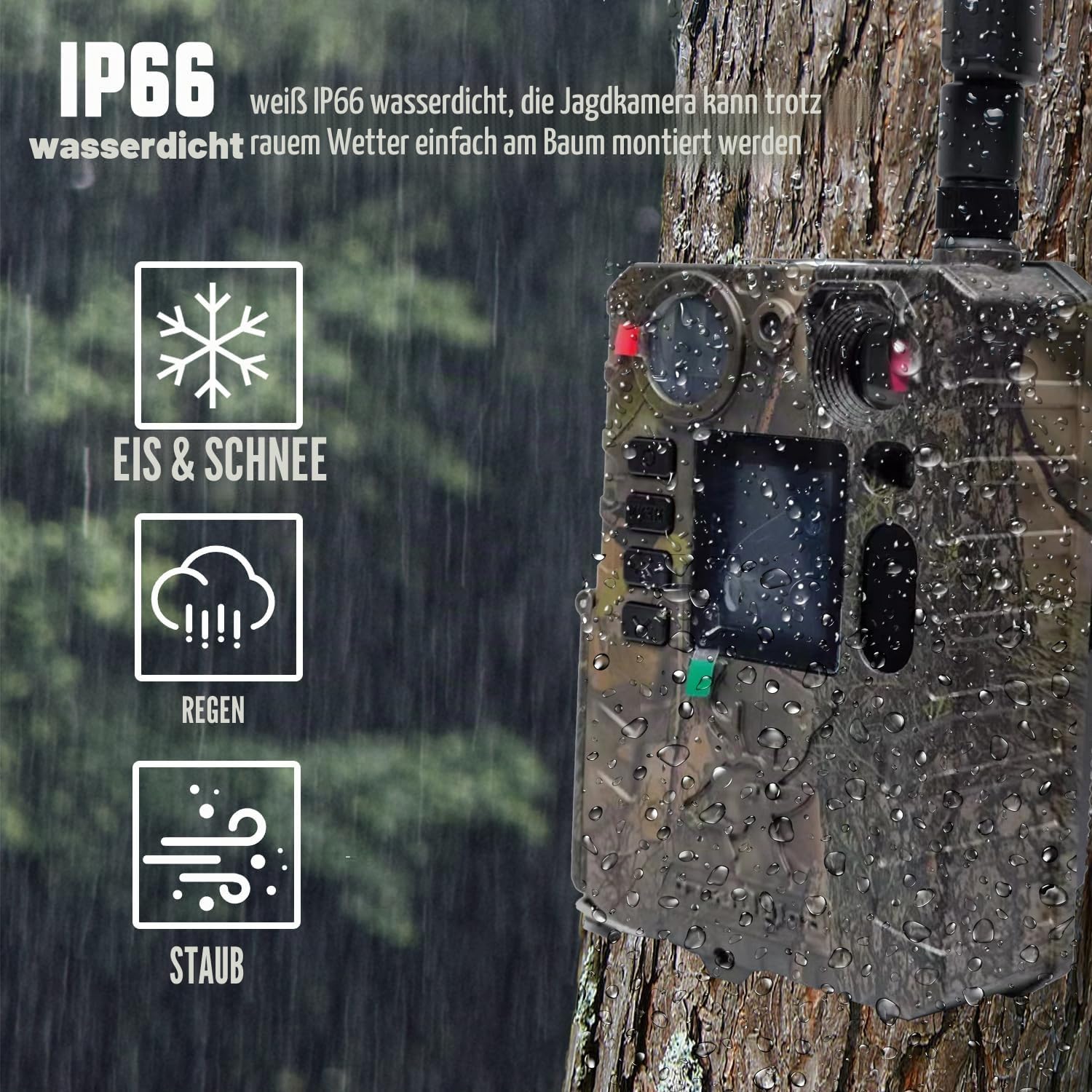 BolyGuard 4G 37MP 4K Wildkamera MMS GPRS Email Nachtsichtkamera mit Handy übertragung