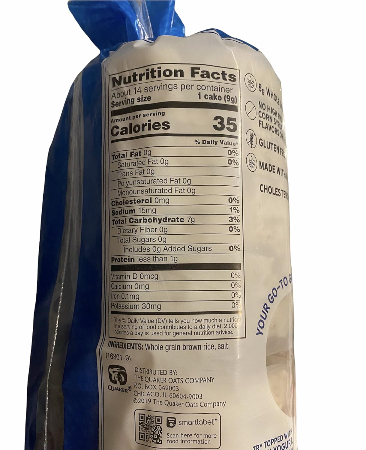 Quaker Rice Cakes Nutrition Information