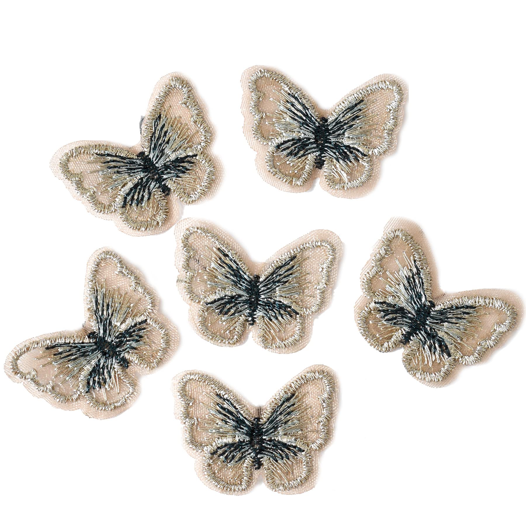 Amazon | MYmama 刺繍 モチーフ ちょうちょ 6枚入 蝶々 バタフライ  