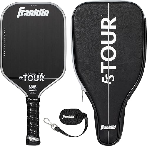 Miniatura 10 de Juego de pala de pickleball profesional Franklin Sports - Pala de fibra de carbono serie FS Tour, cubierta + borrador - 14mm + 16mm