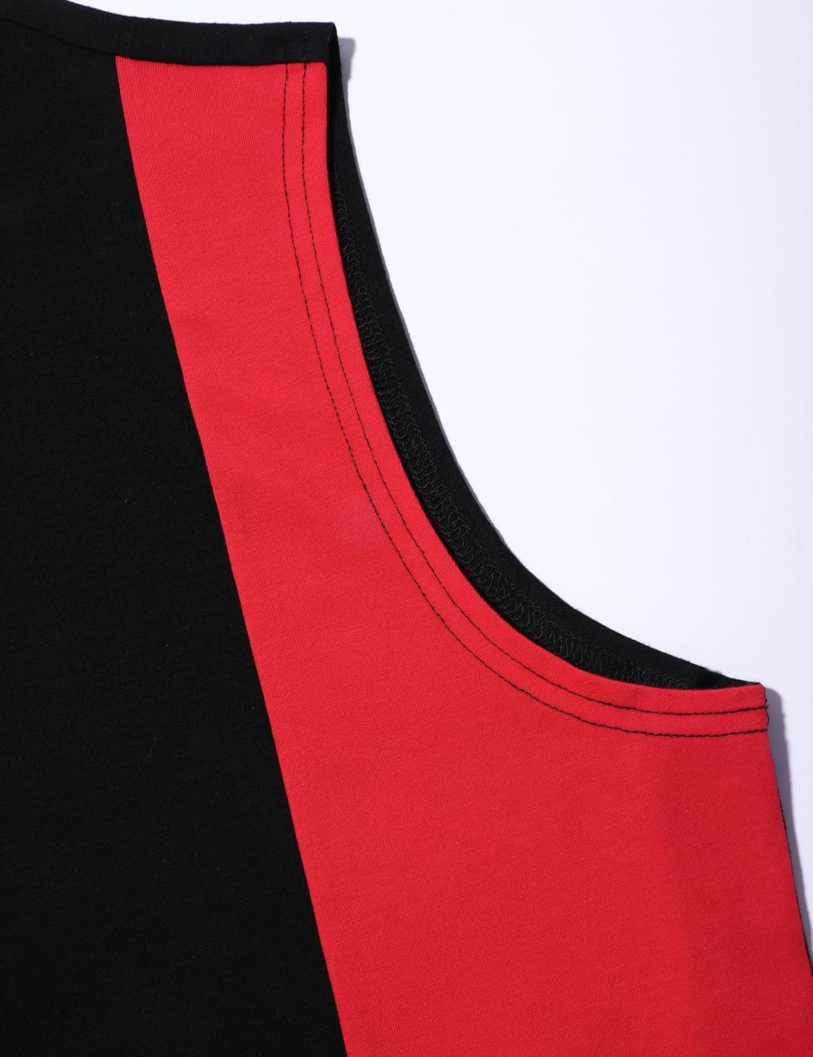 Tank Tops Men Color Block Round Neck Sleeveless Muscle Shirts for Men - Image 6