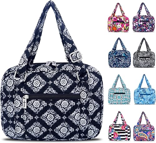 Miniatura 10 de Funda para la Biblia para mujer con correas ajustables, bolsa de transporte extragrande para la Biblia con bolsillo con cremallera, 11.3 x 8.3 x 2.7