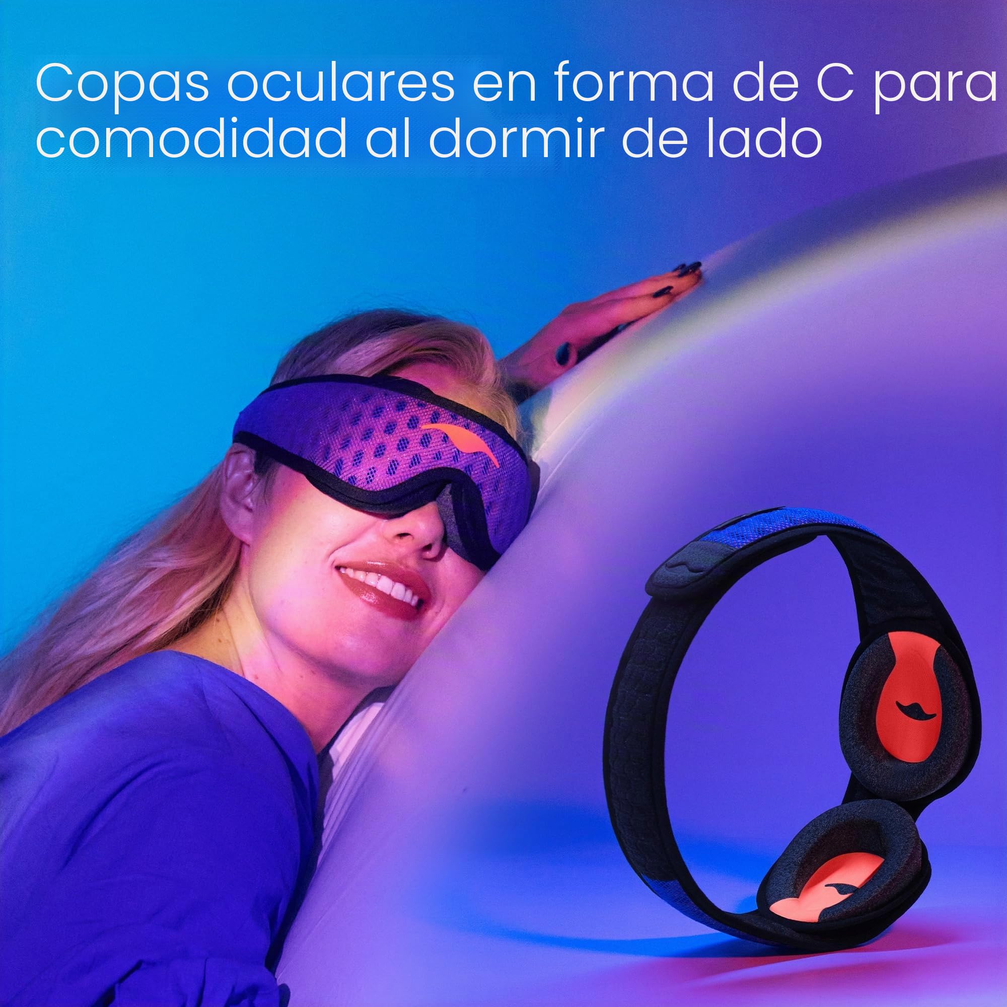 Manta Pro Sleep Mask - Antifaz para dormir 100% con bloqueo de luz para dormir de lado, transpirable y cómoda para dormir, viajar, siesta, trabajo por turnos