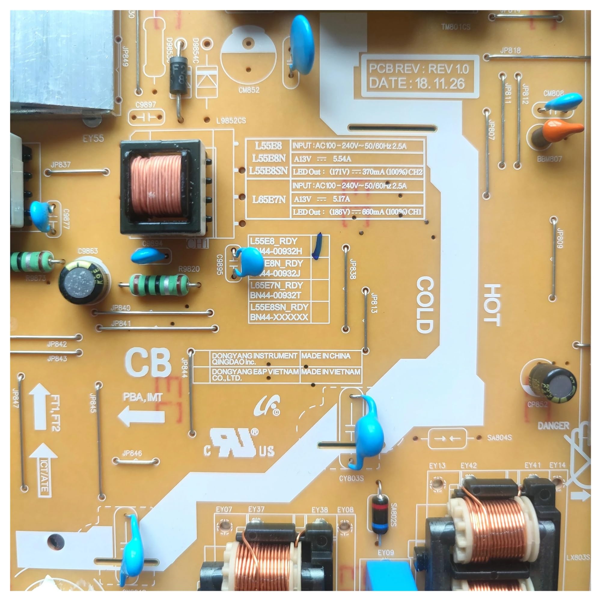 Scheda di alimentazione TV, compatibile con Samsung, parti TV LCD BN44-00932B=BN44-00932H BN44-00932L55E8N_RDY REV 1.0