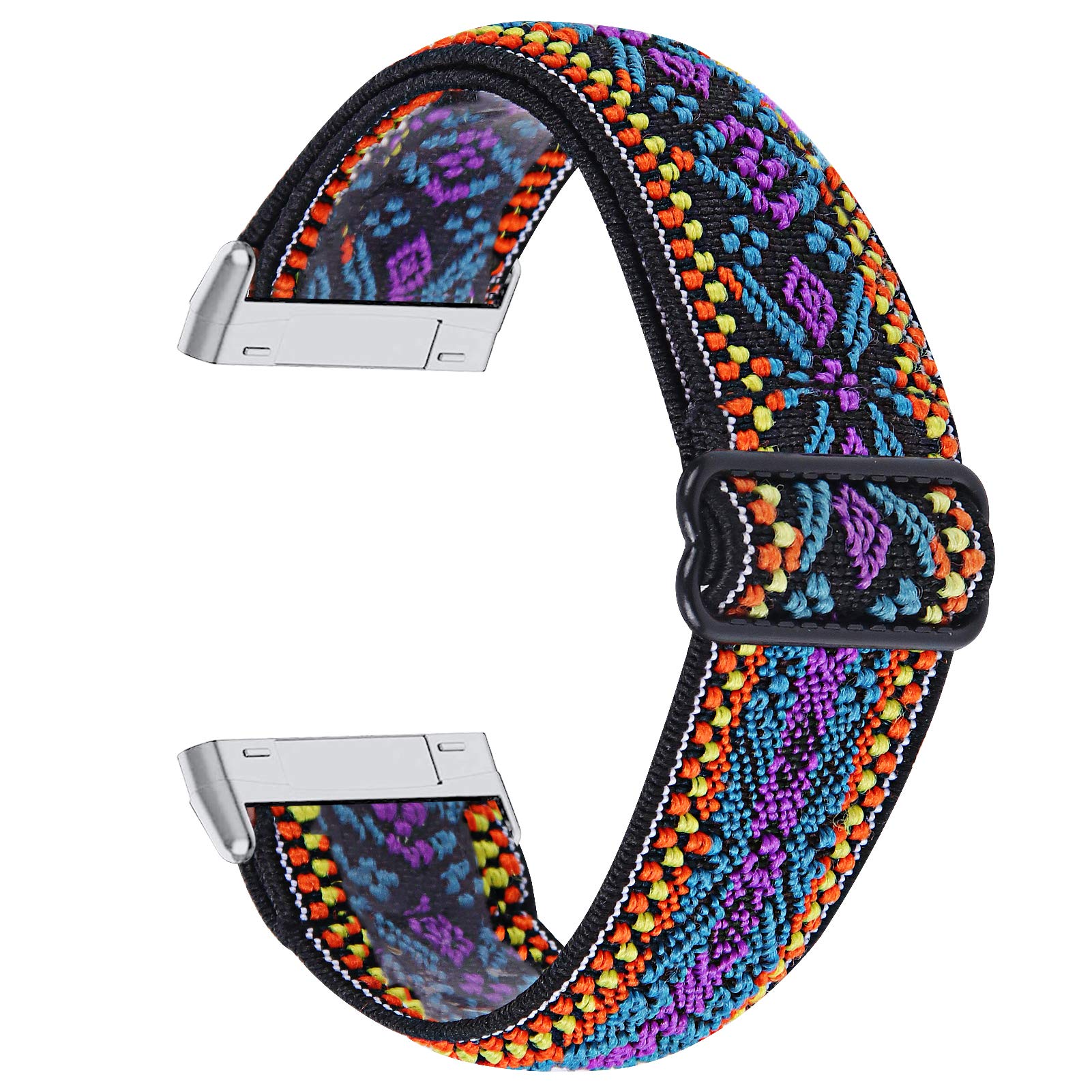 TRISTRAPS Nylon Watch Strap Compatible with Fitbit Versa 3/Sense Strap,Soft Elastic Breathable Replacement Sport Wristbands for Men/Women,18 Colours for Chosen (Purple) - Image 2