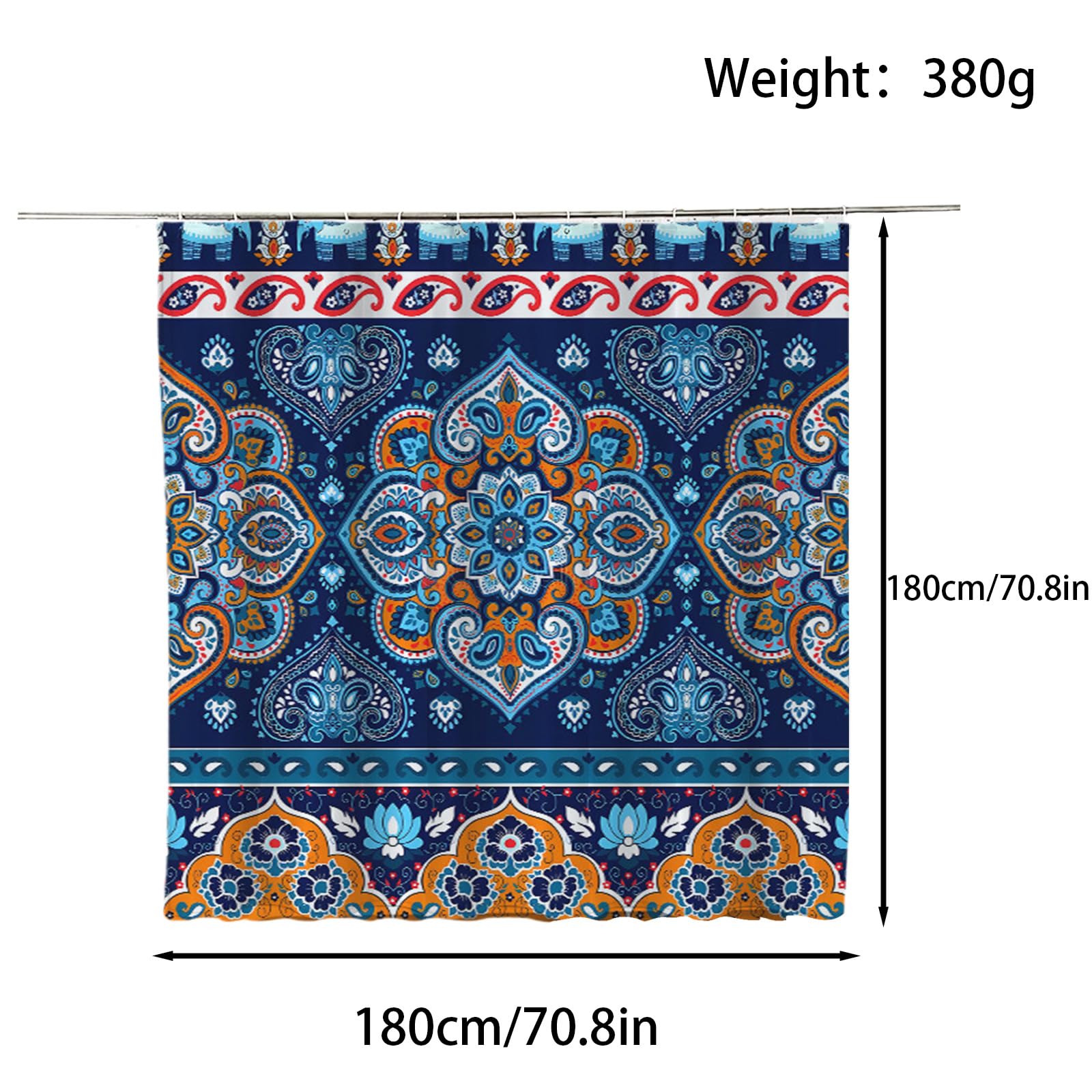 FAIRYGATE Bathroom Curtains Window Shower Curtain Heavy Duty Polyester Fabric Waterproof Digital Painting Pattern for Shower Stall Bathroom Curtains with 12 PCS Hooks B8617 - Image 2