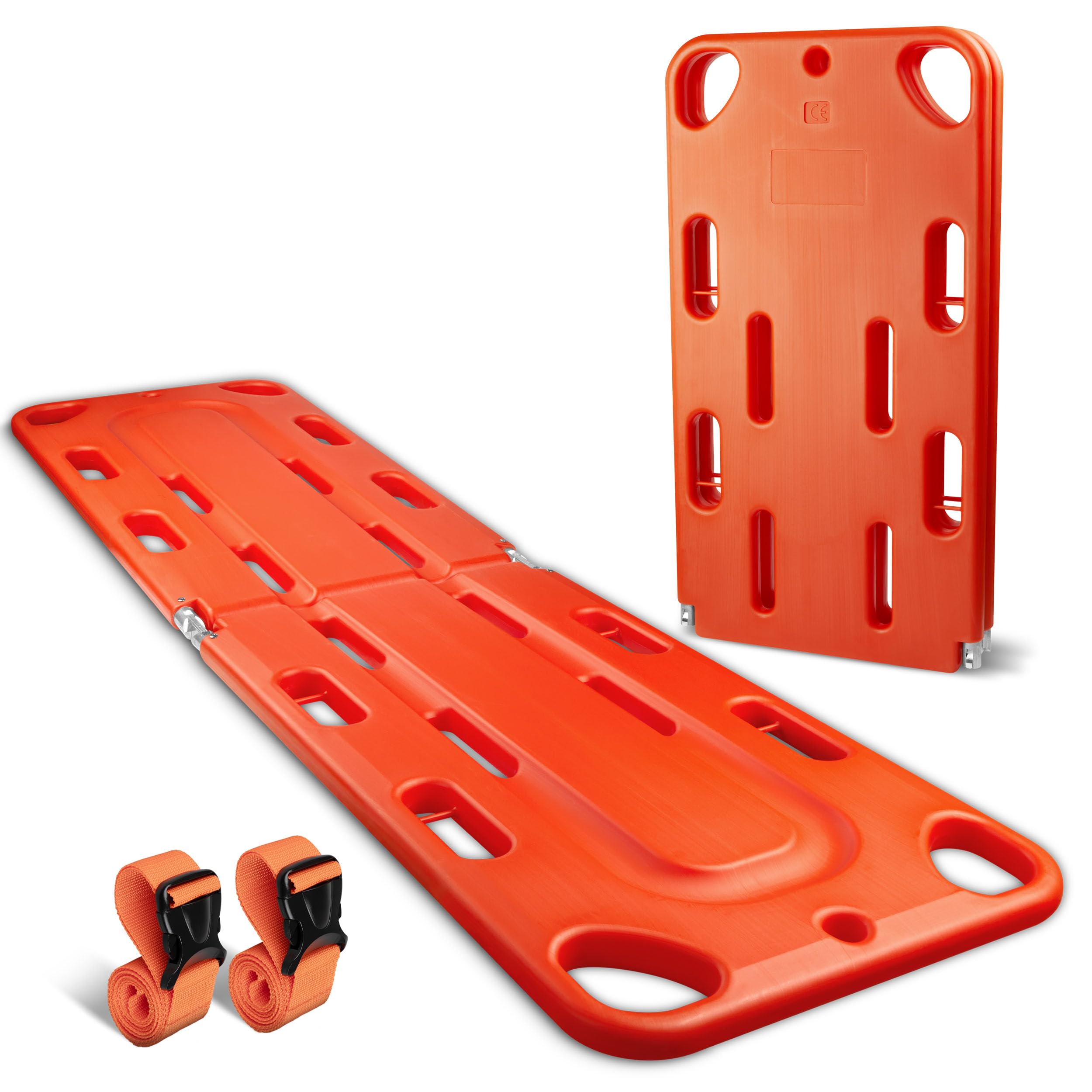 Pulox WTG-100 Spineboard klappbar für Land- & Wasserrettung | Rettungsbrett inklusive 2 Gurten, platzsparend transportierbar für Bergung, Transport und Notfalleinsätze