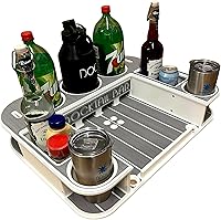 Vista 11 de Docktail Butler - Organizador de mesa para barco, barra portátil montada al vacío con portavasos
