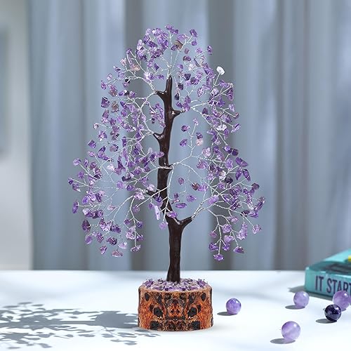 Miniatura 5 de Cristales de amatista, árbol artificial, árboles de dinero, cristales y piedras, decoración de escritorio para mujer, decoración de Feng Shui,