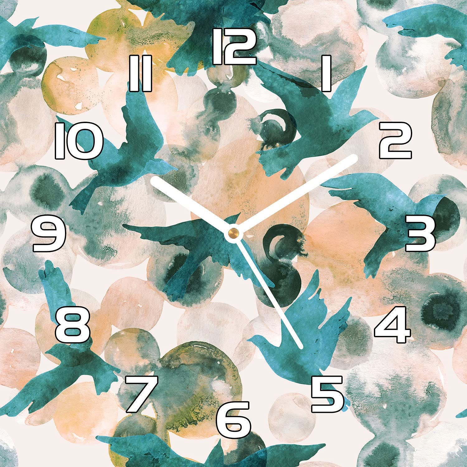 Horloge murale verre moderne lisible pour cuisine et salon
