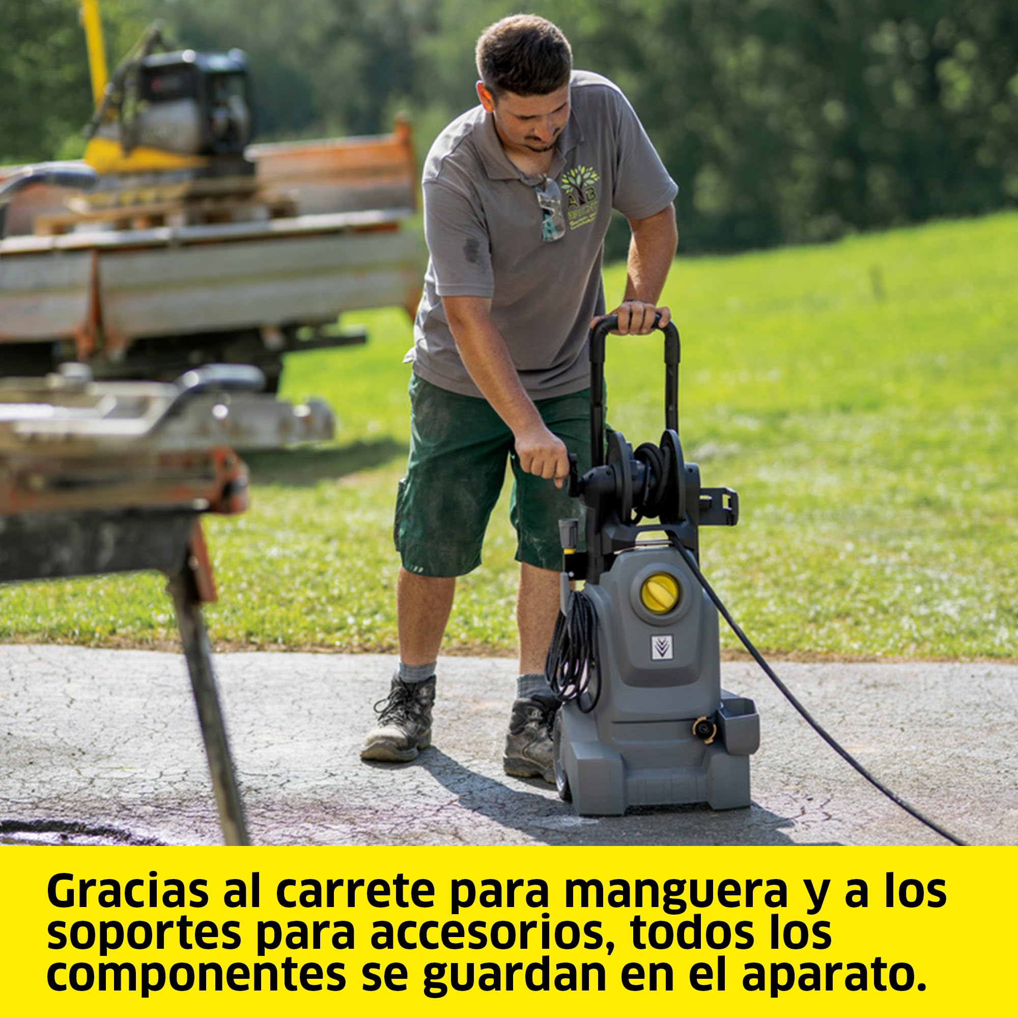 Kärcher limpiadora de Alta presión de Agua fría HD 5/11 EX Plus Classic, presión de Trabajo: 110 Bar, caudal: 500 l/h, Peso: 21 kg, Manguera: 8 m, Boquilla Turbo, enrollador de mangueras
