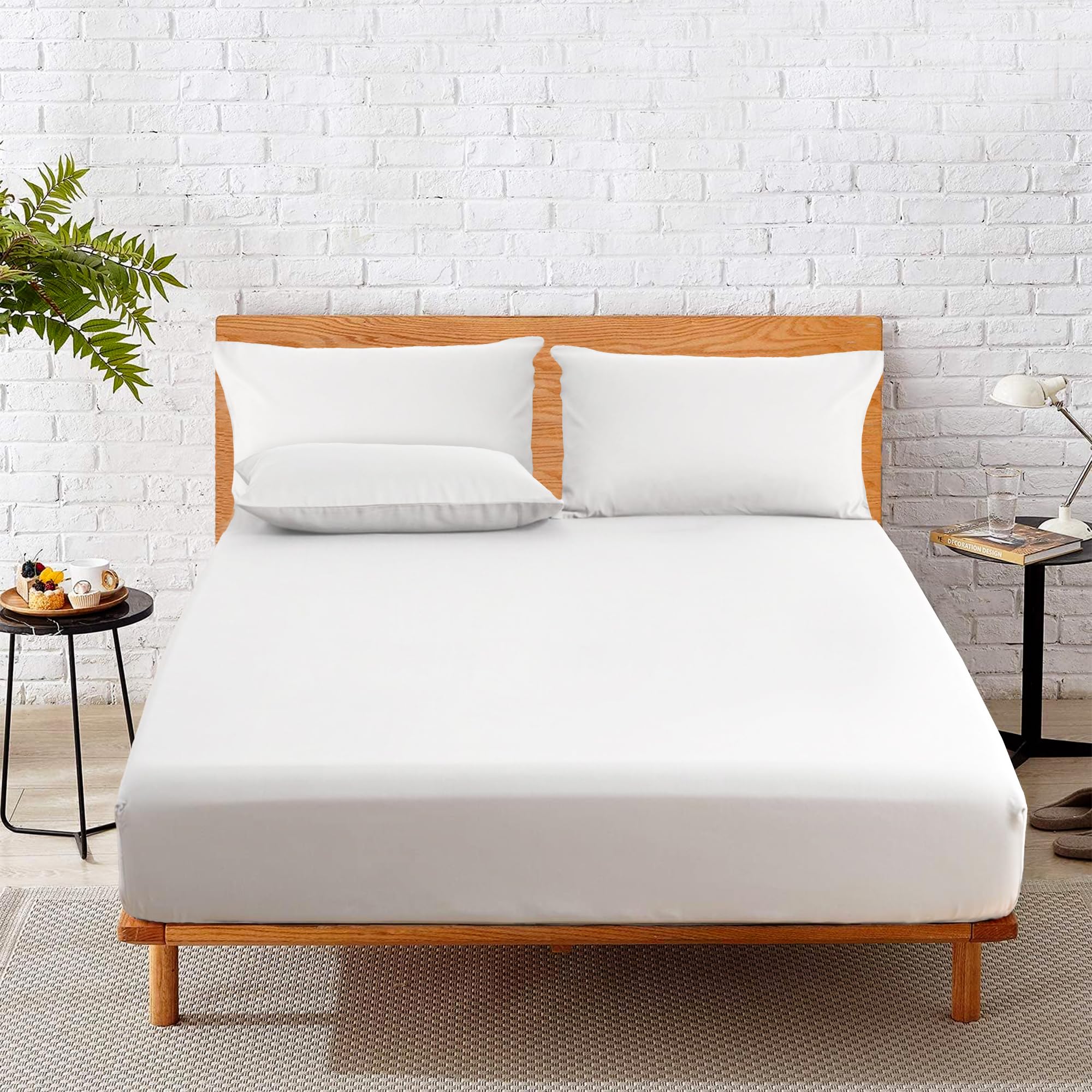 HOME SWEET HOME UK 15cm Deep 100% Poly Cotton Fitted Sheets for Cot 60cm x 120cm Machine Washable, Fade Resistant