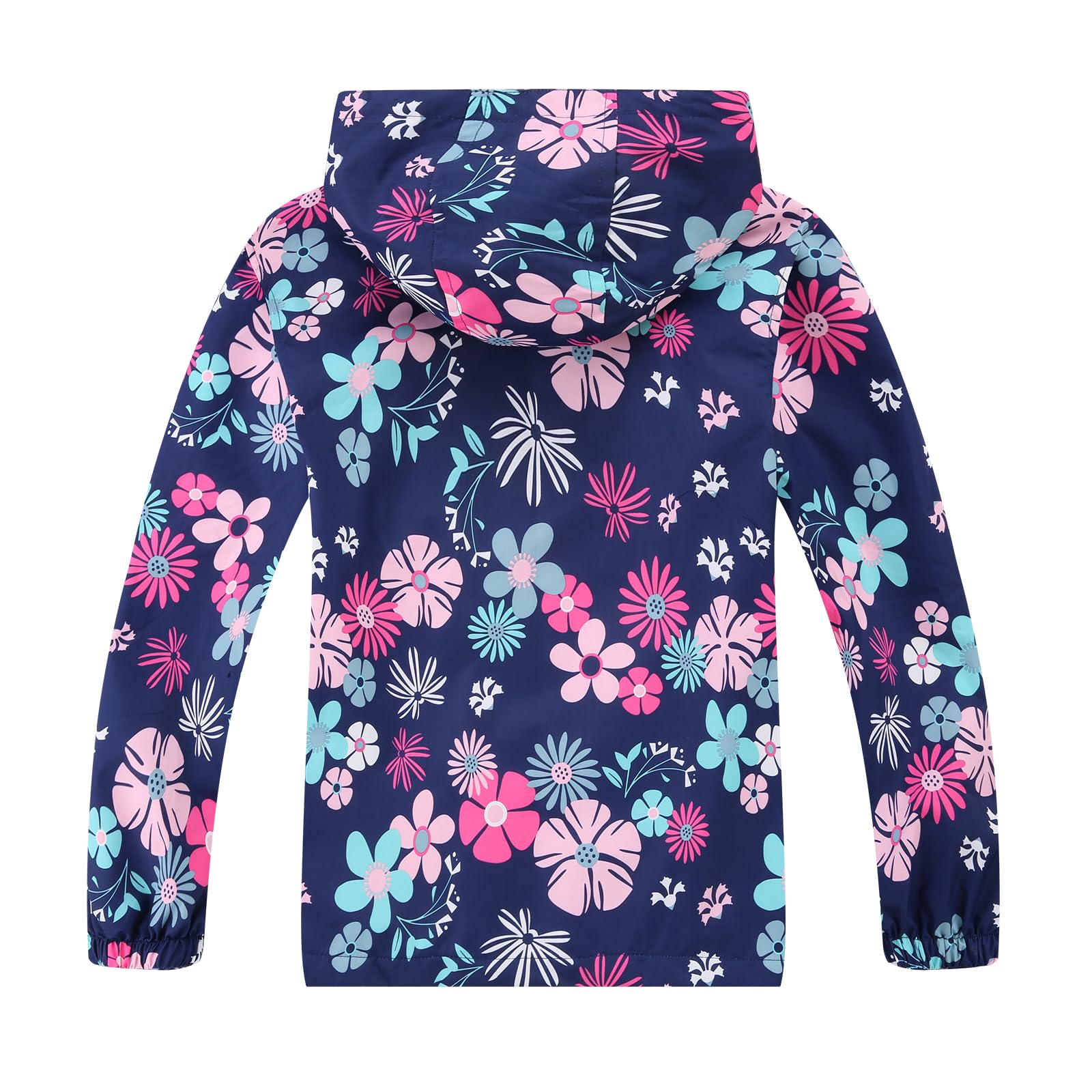 Veste Imperméable Fille Veste Coupe-Vent Enfant Légère Veste de Randonnée Chaude Blouson avec Capuche Polaire Manteau de Pluie 3-12 Ans