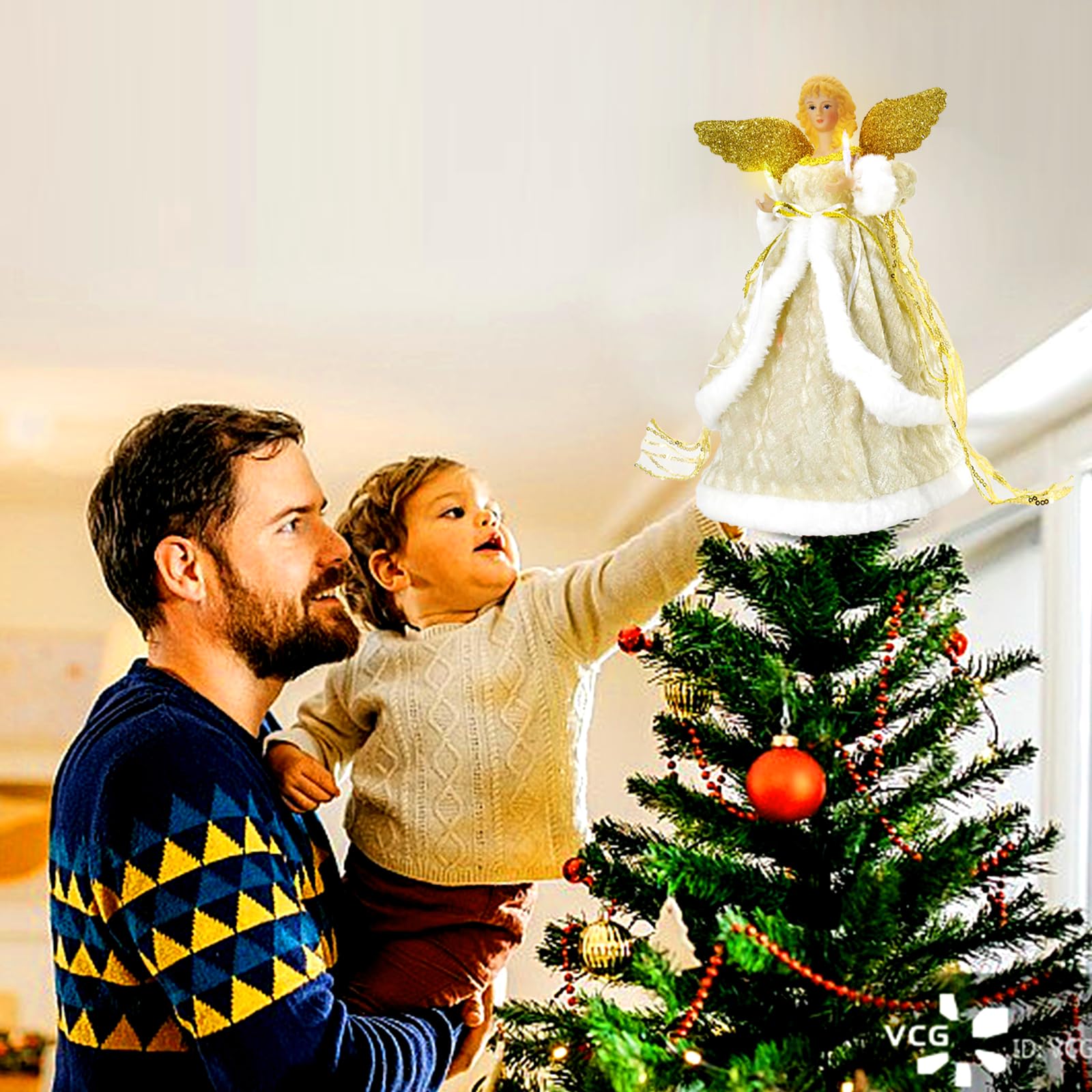 Engel Weihnachtsbaumspitze, 32 cm Engel Baumspitze Engel Weihnachtsbaumspitze, 32 cm Engel Baumspitze