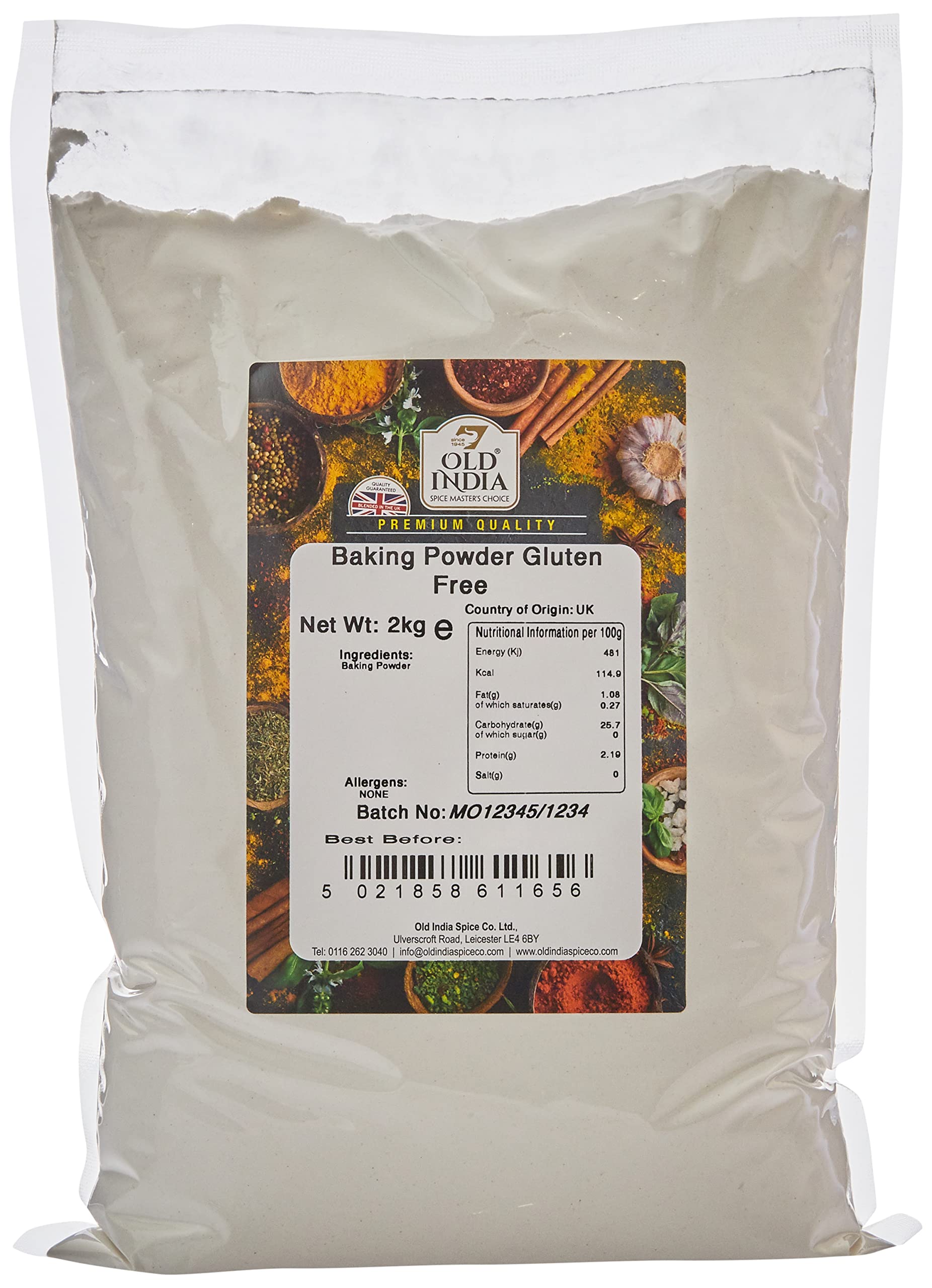 Old India Baking Powder Gluten Free 2kg