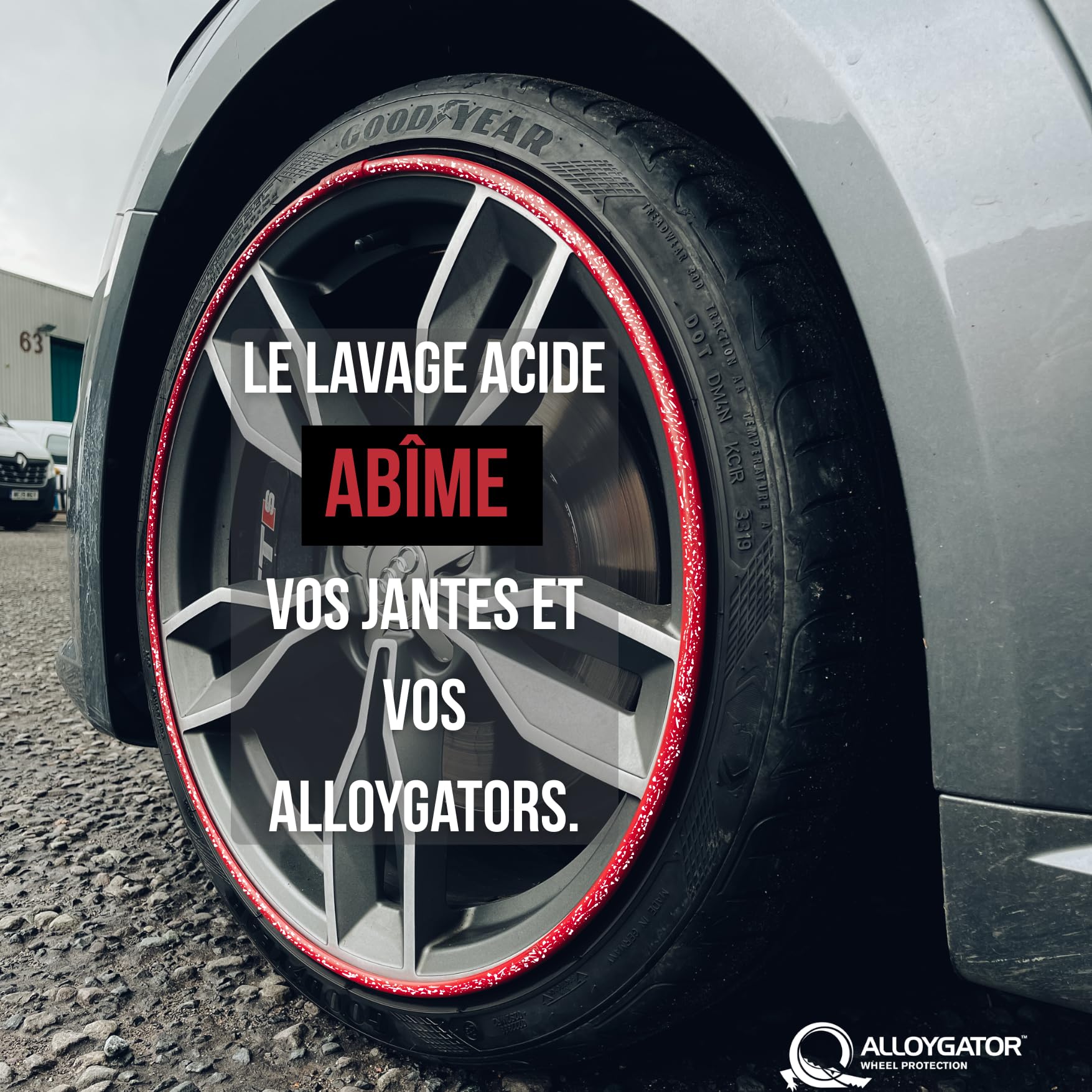 AlloyGator Protection Jantes Voiture Argent – Prévient Les Rayures et Éraflures de Bordure | S’adapte aux Jantes 24” | Compatible avec Tous Les Véhicules | Installation sans Colle | 15 Couleurs