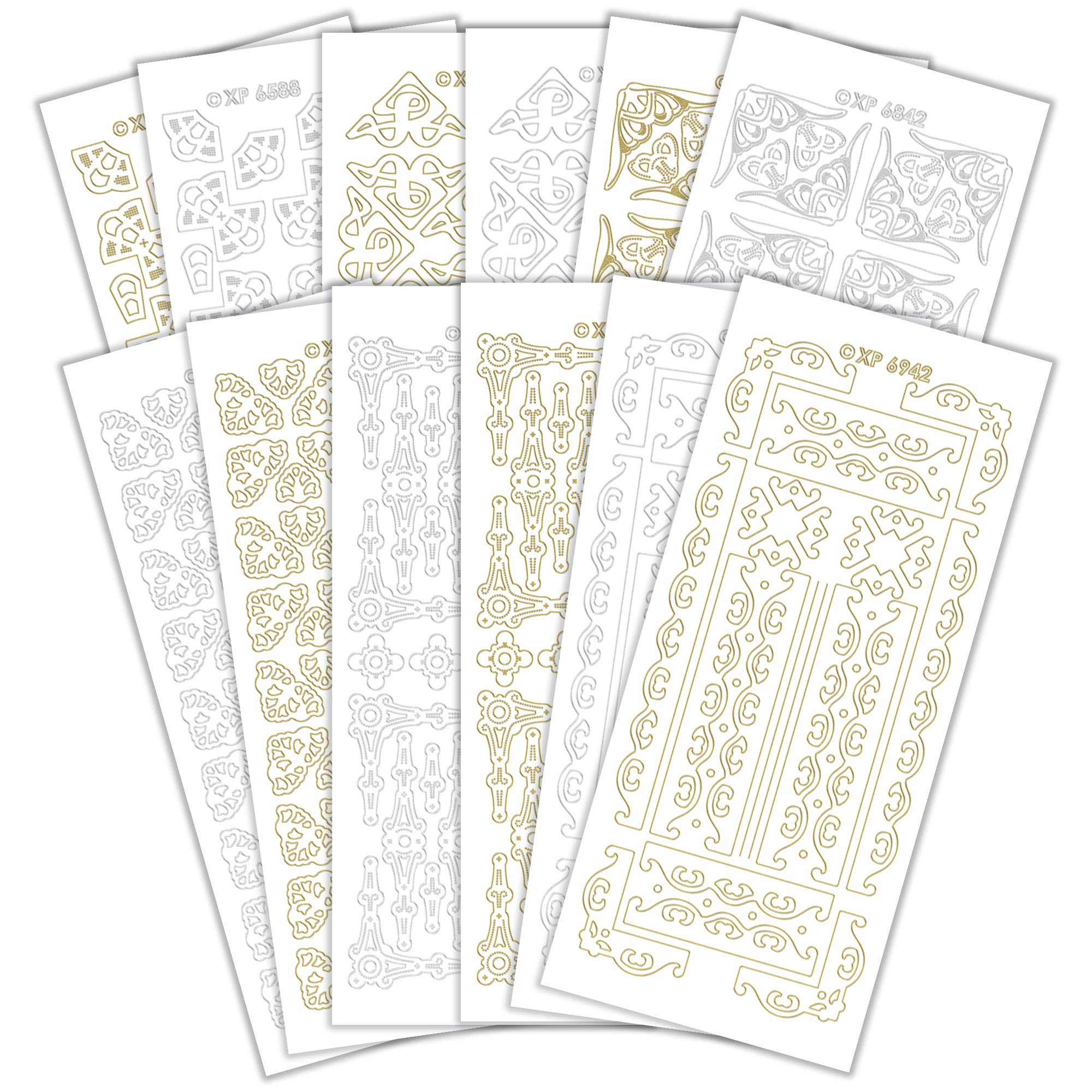 Creative Products Premium Craft Sticker Sheets – Assorted Corners Card Stickers – Perfect Peel Offs for Card Making, Scrapbooking, Decorations & DIY Crafts, 12 Sheets, 23 x 10 x 1 cm