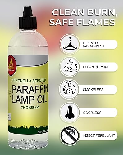 Miniatura 2 de Ner Mitzvah Aceite de lámpara perfumada de citronela, 32 onzas, sin humo e inodoro, repelente de insectos y mosquitos, aceite de parafina