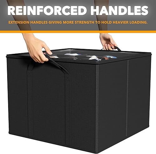 Miniatura 5 de SpaceAid Organizador de zapatos para armario, paquete de 2 contenedores plegables de almacenamiento de zapatos, cestas con divisores ajustables, se