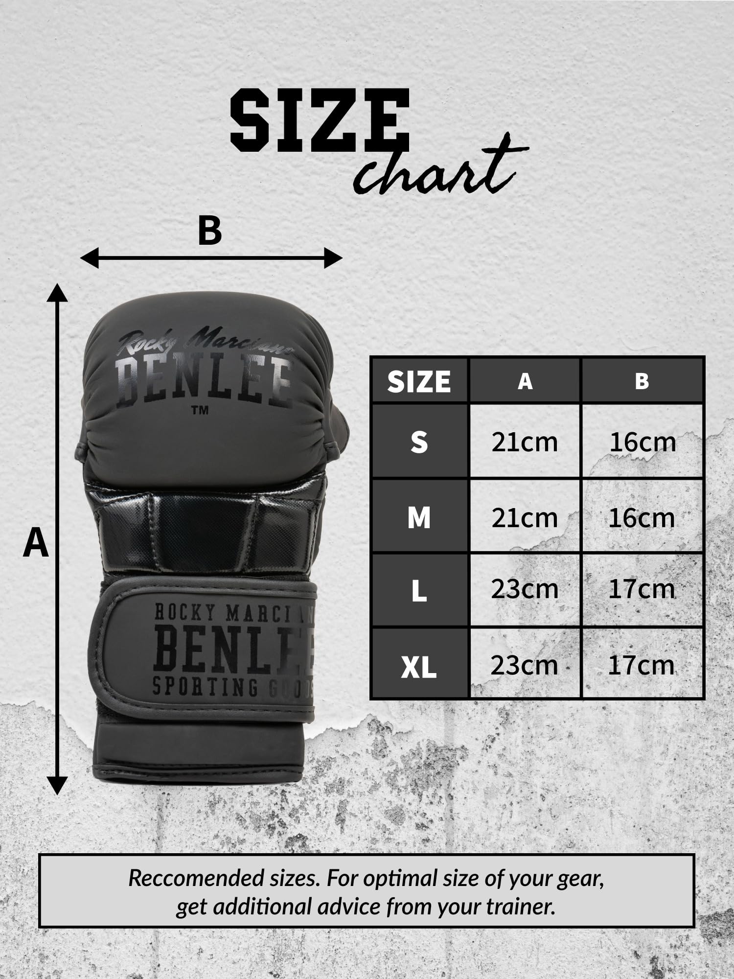 BENLEE MMA-Trainingshandschuhe aus Kunstleder (1Paar) SPARRY, Black, S/M